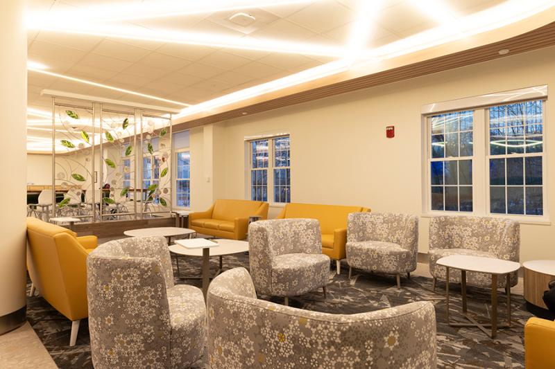 The cafe in the lobby of the North Pavilion.