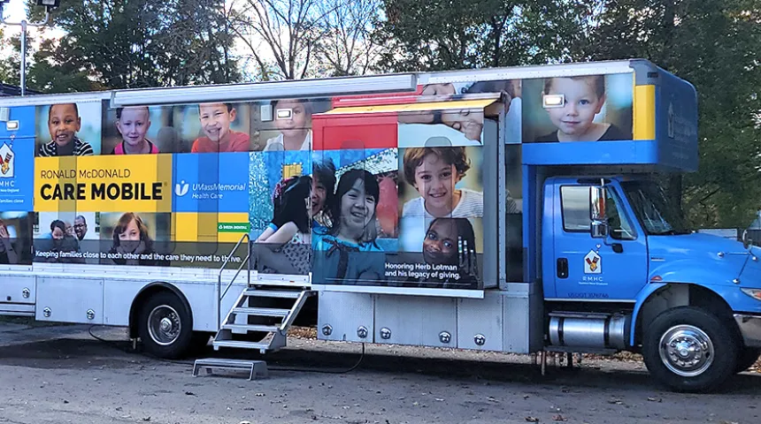 The Ronald McDonald Care Mobile at one of its changing locations.