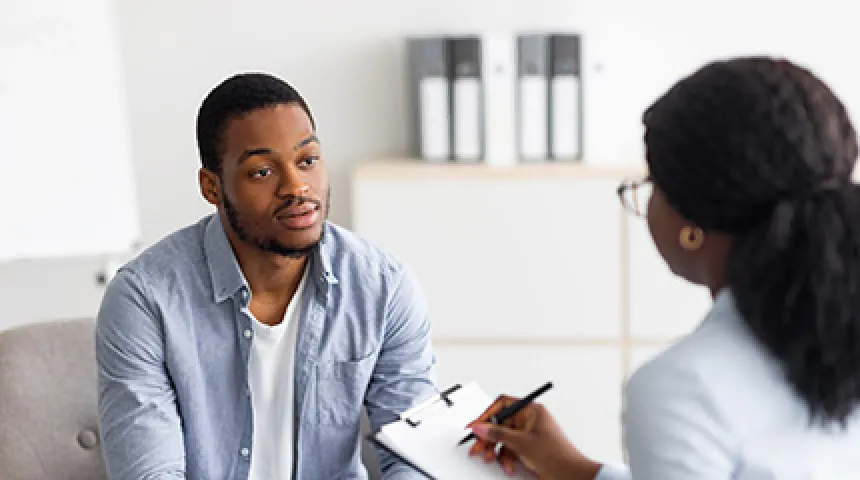 Therapist listen to patient